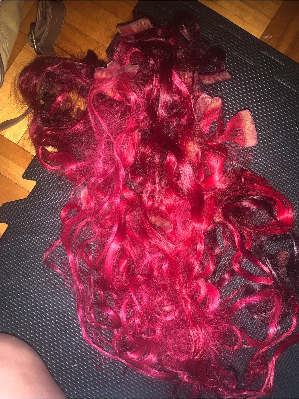 Others Follow Bright Red Curly Tape-In Hair Extensions
